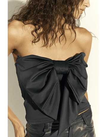 TOP STRAPLESS ROSA NEGRO