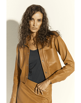 CHAQUETA DE CUERO EMILIA CAMEL