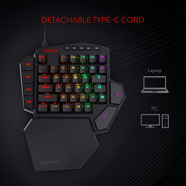 DITI MECANICO 1 MANO RGB - REDRAGON 4