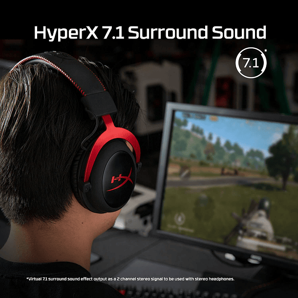 CLOUD 2 GAMING 7.1 BLACK / RED - HYPERX 3