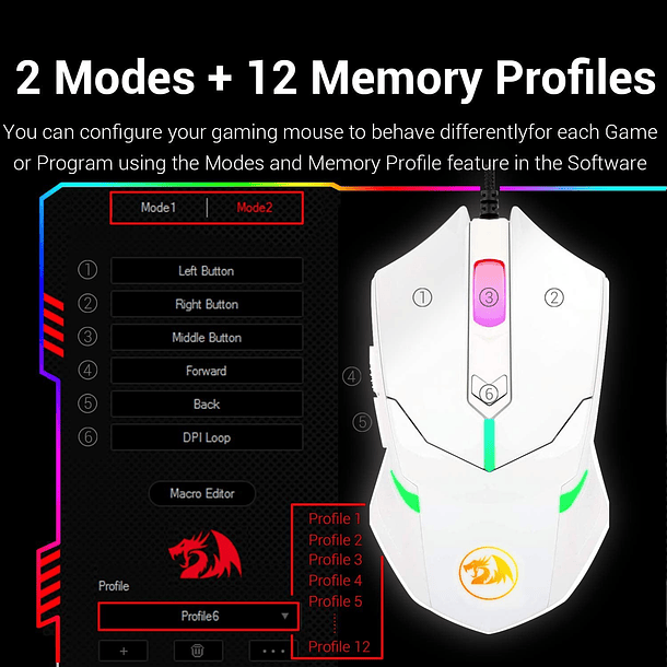 CENTHROPHORUS 2 WHITE RGB - REDRAGON 3