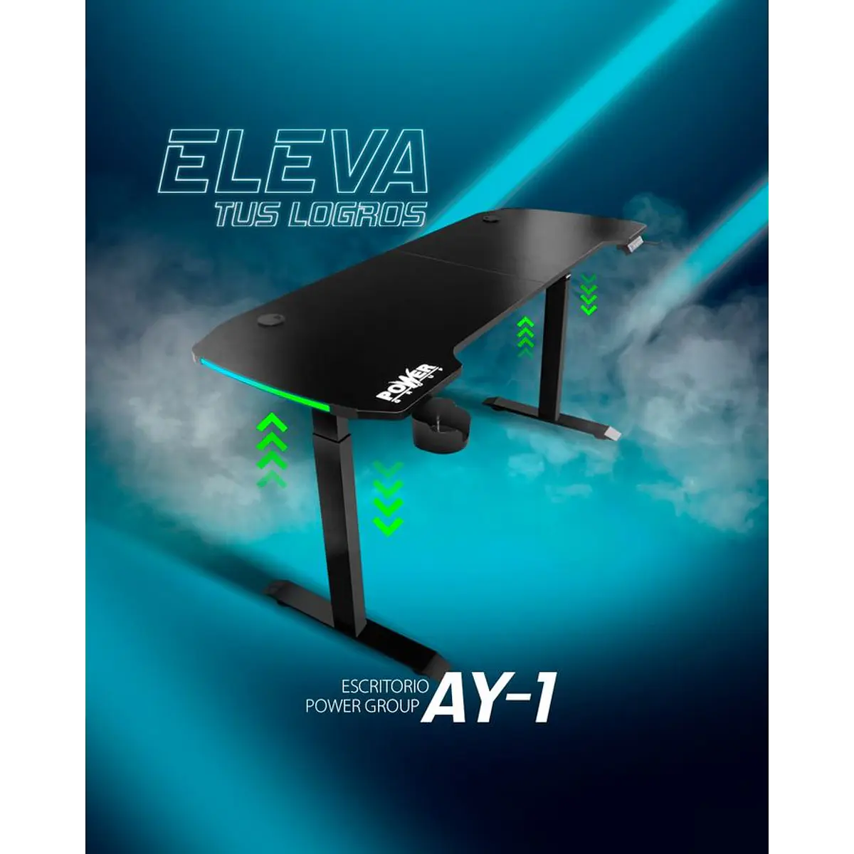 MESA GAMER RGB ELECTRICA ELEVABLE - POWER