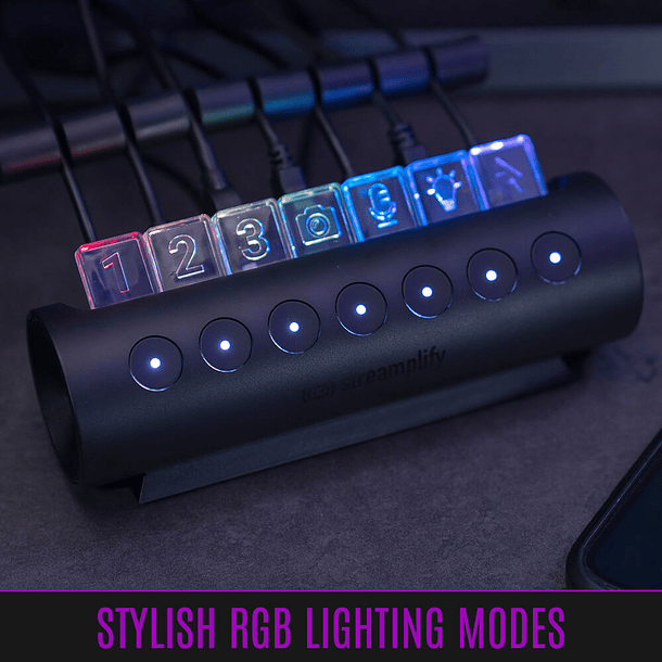 HUB 7 PUERTOS USB RGB - STREAMPLIFY 4