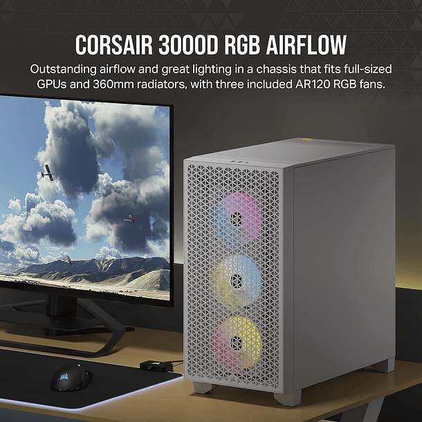 3000D AIRFLOW WHITE + 3 FANS ARGB - CORSAIR 5