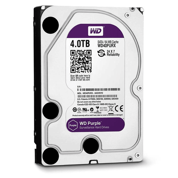 4 TERAS HDD - CAVIAR PURPURA 24/7 - WESTERN DIGITAL 