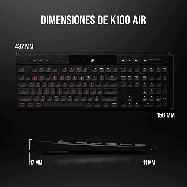 MECANICO K100 AIR RGB INALAMBRICO - CORSAIR 5