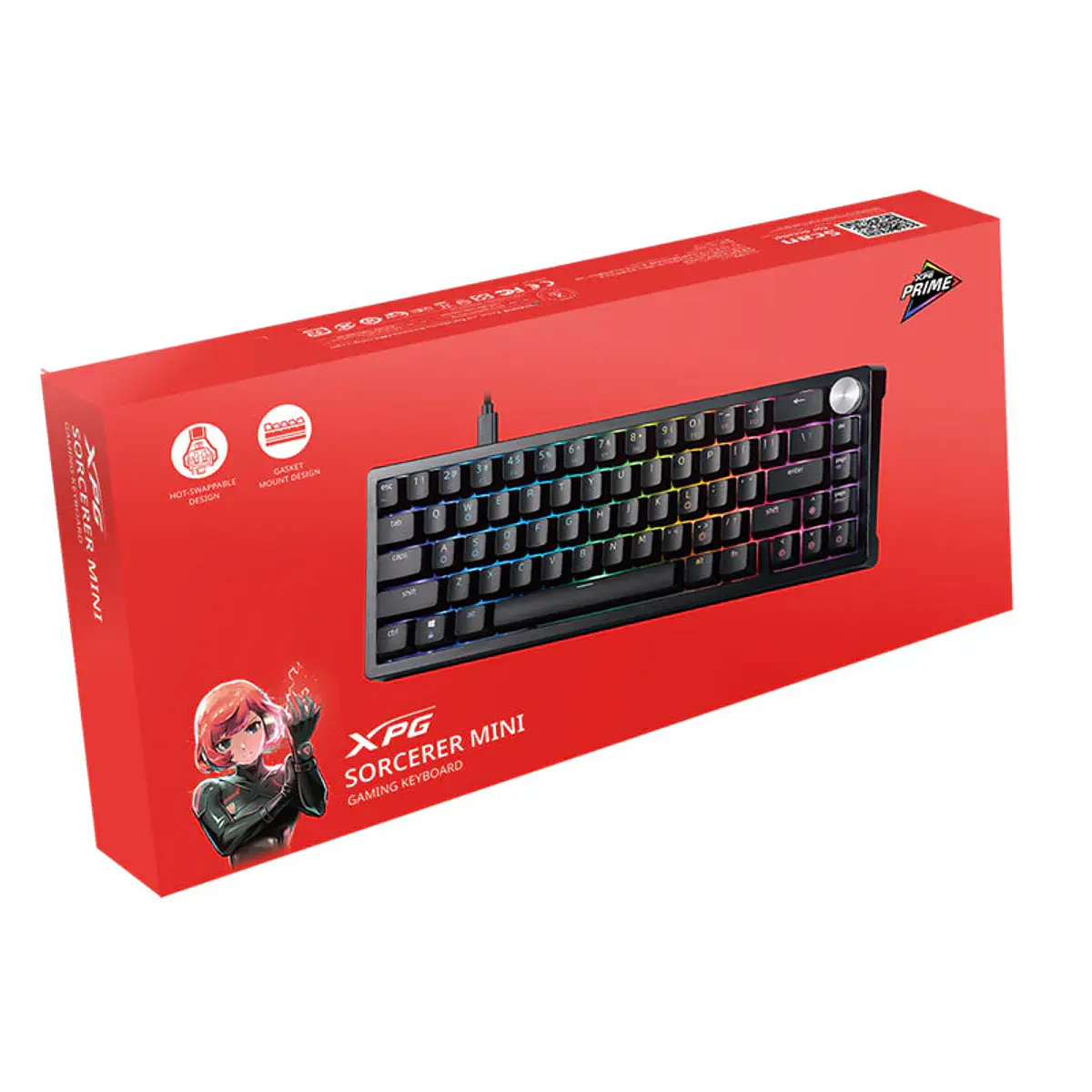 TECLADO GAMER XPG SORCERER MINI NEGRO MECANICO ROJO