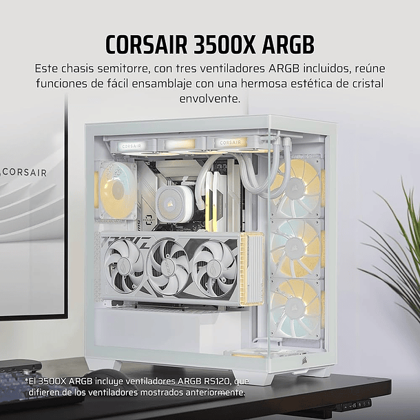 3500X RSR + 3 FANS RS 120-R ARGB BLANCO - CORSAIR 2