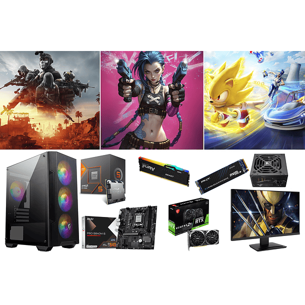 COMBO MSI / RYZEN 5 8400F + RTX 3050 - 144HZ 1