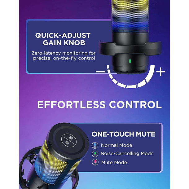 MICROFONO STREAM RGB + BRAZO - XGEAR 6