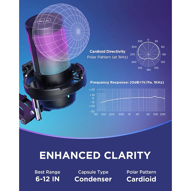 MICROFONO STREAM RGB + BRAZO - XGEAR 5