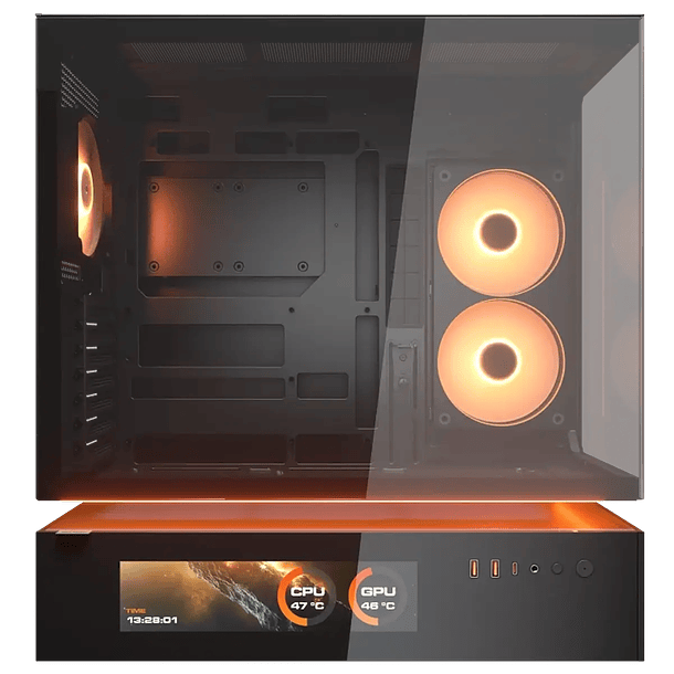 VISION V235 BLACK + PANTALLA + 3 FANS ARGB - COUGAR 2