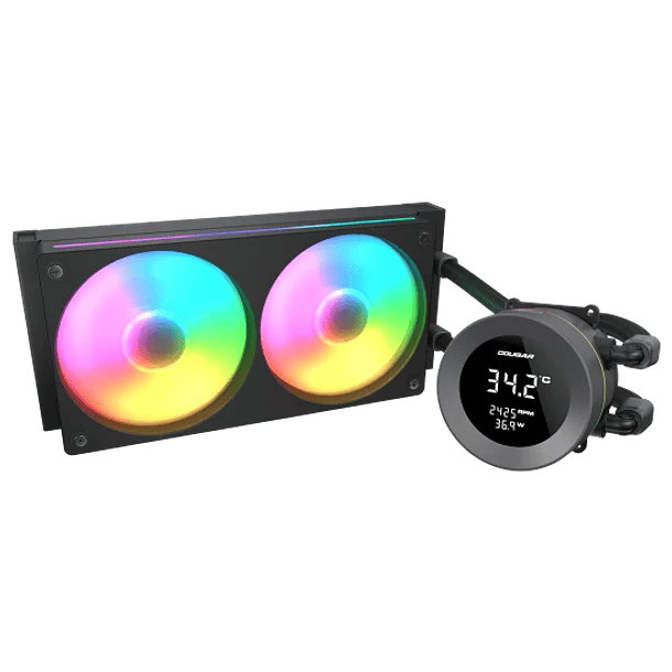 LIQUIDA POSEIDON VISTEK ARGB 240 NEGRA + PANTALLA LCD - COUGAR 1