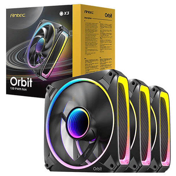 KIT DE 3 FANS ORBITAL ARGB - ANTEC 1