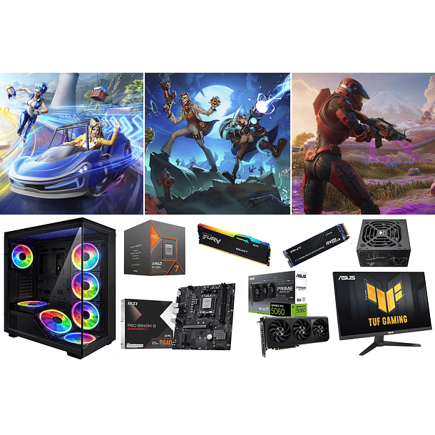 COMBO CUBE PRO BLACK / RYZEN 7 8700F + RTX 5060 - 144HZ 1