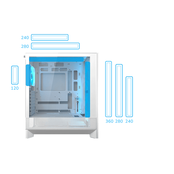 AIRFACE 180 WHITE + 3 FANS ARGB - COUGAR 3