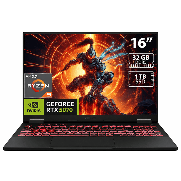 RYZEN 9 270 + RTX 5070 + 32GBS RAM + 1TB - ASUS TUF A16 1