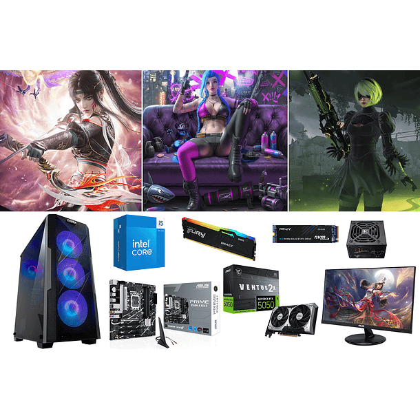 COMBO / CORE I5 14600KF + RTX 5050 + LIQUIDA 1