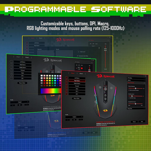 COMBO / 2 EN 1 ESSENTIALS RGB ADVANCED - REDRAGON 7