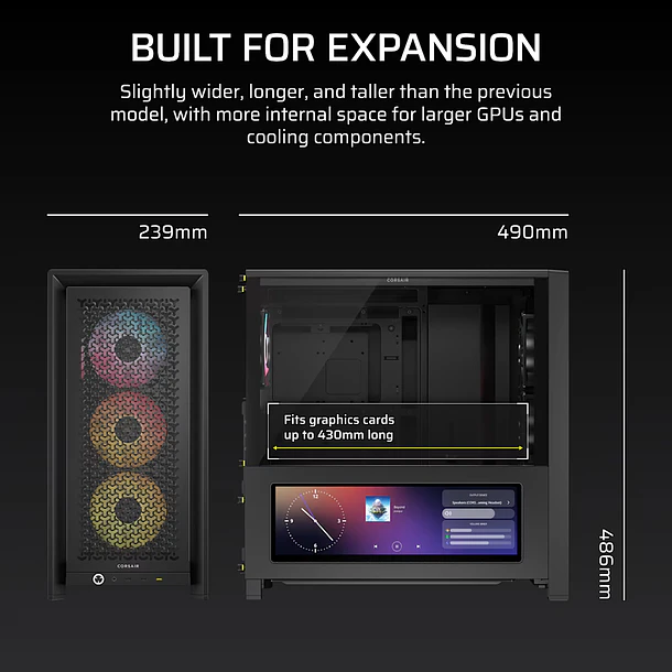 FRAME 4000D BLACK + PANTALLA + 4 FANS RS - CORSAIR 3