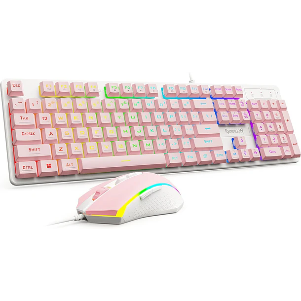 COMBO / 2 EN 1 ESSENTIALS RGB ADVANCED PINK - REDRAGON 1