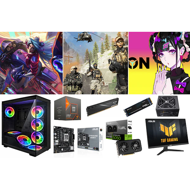 COMBO CUBICO / RYZEN 7 8700F + RTX 5050 + 32GBS 1