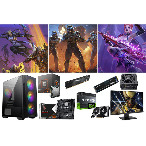COMBO MSI / RYZEN 7 8700F + RTX 5050 + 32GBS 1