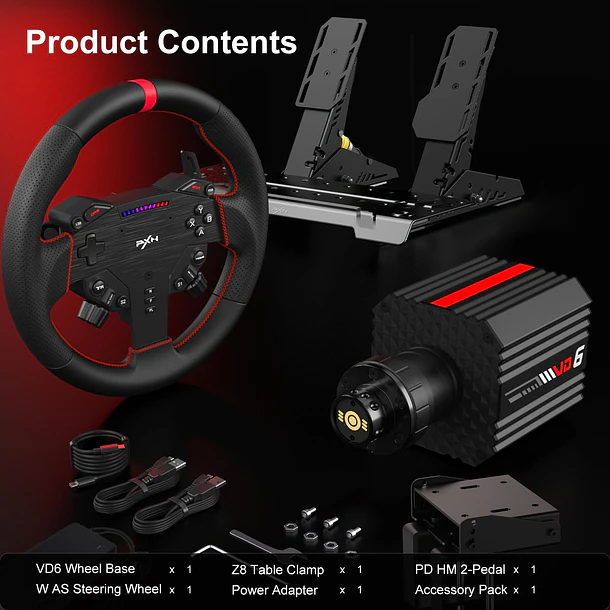 SIMULADOR TIMON + PEDALES VD6 BUNDLE GEN2 - PXN 4