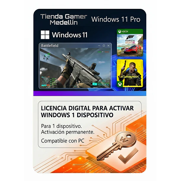 LICENCIA ORIGINAL WINDOWS 11 PRO DIGITAL OEM - MICROSOFT 