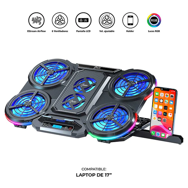 BASE REFRIGERANTE PORTATIL RGB + USB HUB - GLACIAR 1