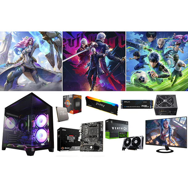 COMBO CUBICO / RYZEN 7 5700X + RTX 5060 + WIFI 1
