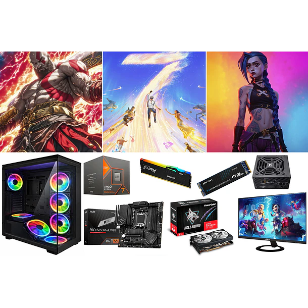 COMBO CUBICO / RYZEN 7 8700F + RX 7600 1