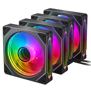 KIT DE 4 FANS ARGB MIRROR M4 BLACK - POWER