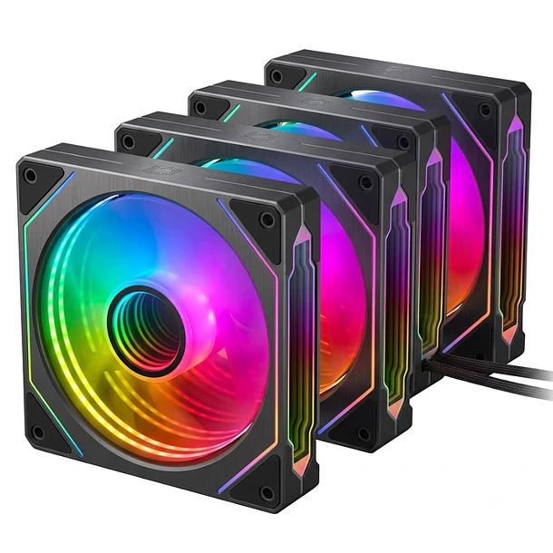 KIT DE 4 FANS ARGB MIRROR M4 BLACK - POWER 1