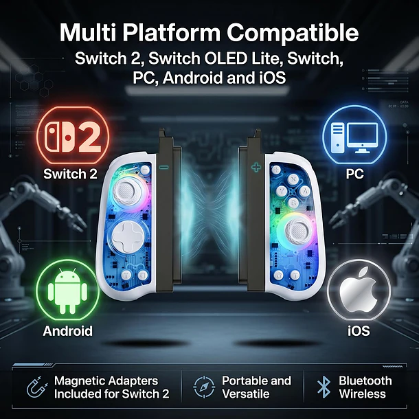 GAMEPAD PARA SWITCH 1 Y 2 RGB - LY GAME 6