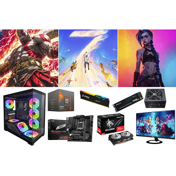 COMBO CUBICO / RYZEN 7 8700F + RX 7600 1