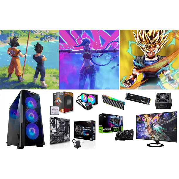 COMBO CUBICO / RYZEN 5 5500X 3D + RTX 5060 1