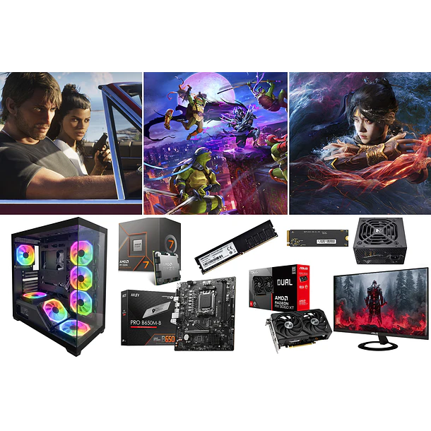 COMBO CUBICO L / RYZEN 7 8700F + RX 9060 XT 