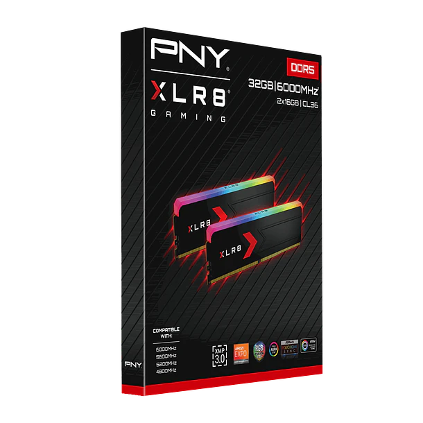 KIT DDR5 - 32GBS (6000) RGB - PNY 1