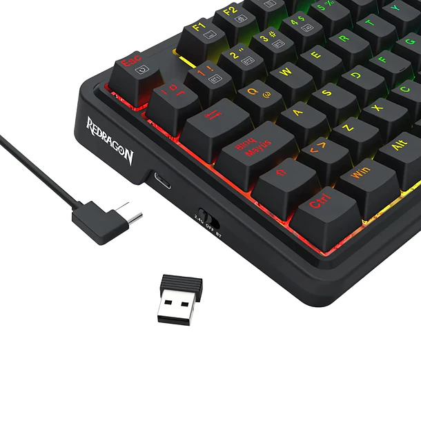UCAL PRO NEGRO RGB MECANICO INALAMBRICO / USB-C - REDRAGON 4