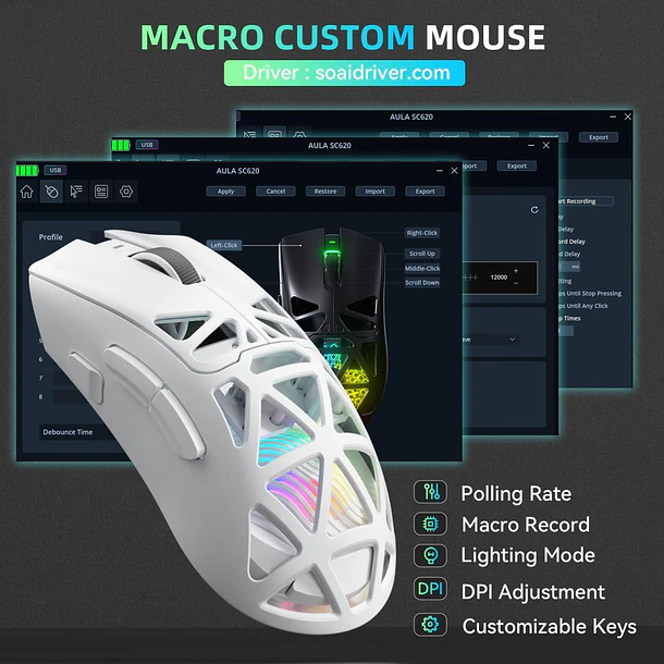 SCYTHER RGB INALAMBRICO BT RGB BLANCO - AULA 2