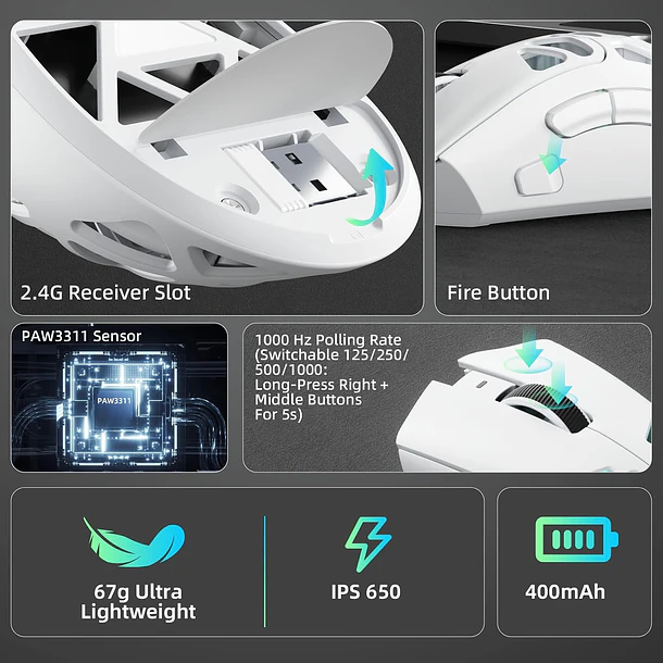 SCYTHER RGB INALAMBRICO BT RGB BLANCO - AULA 8