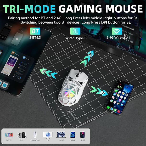 SCYTHER RGB INALAMBRICO BT RGB BLANCO - AULA 9