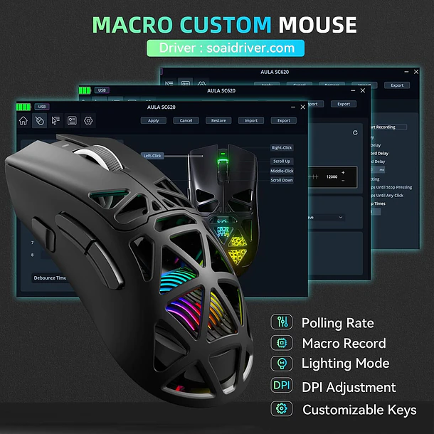 SCYTHER RGB INALAMBRICO BT RGB NEGRO - AULA 2