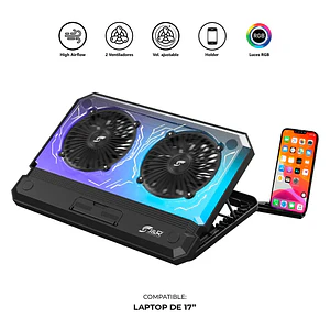 BASE PARA PORTATIL RGB + HOLDER - ULTIMATE PRO