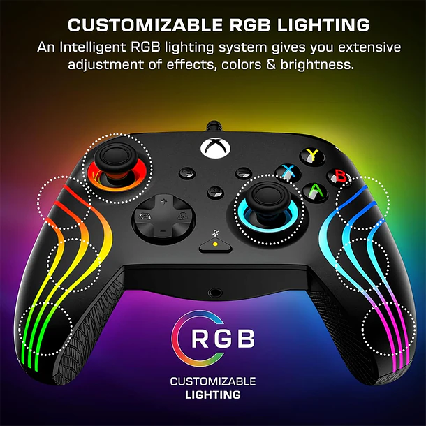 CONTROL AFTERGLOW WAVE RGB BLACK CABLE - TURTLEBEACH 5