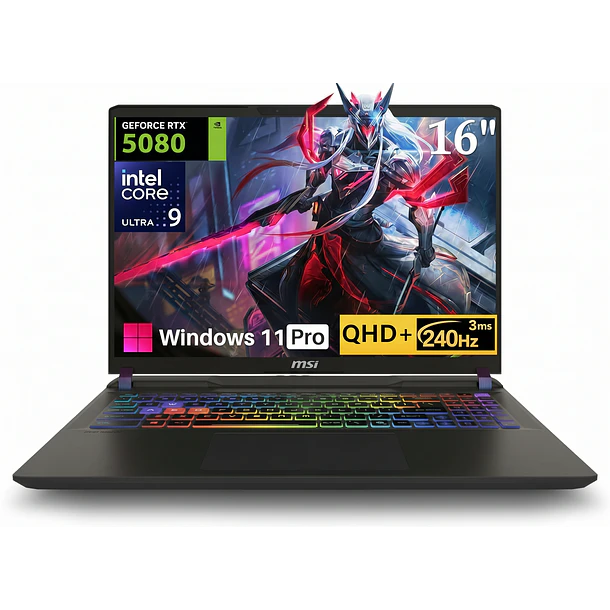 ULTRA 9 275HX + RTX 5080 + 2TB + 32GBS - MSI VECTOR 16 HX AI 1