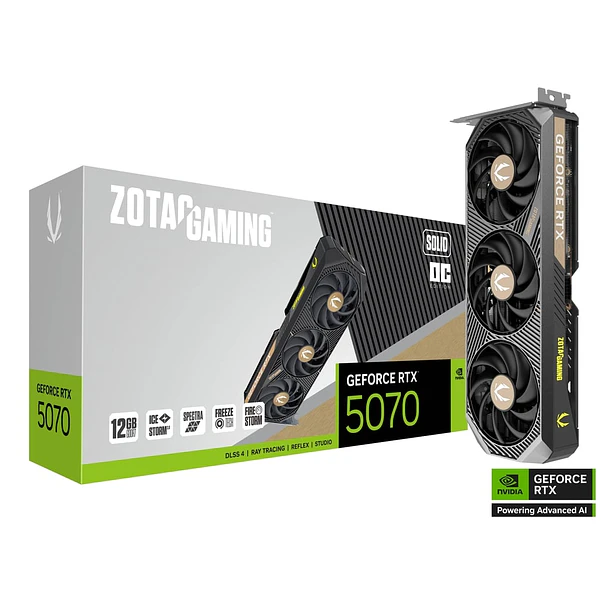 ✔️ RTX 5070 SOLID OC 3 FANS 12GBS - ZOTAC 1