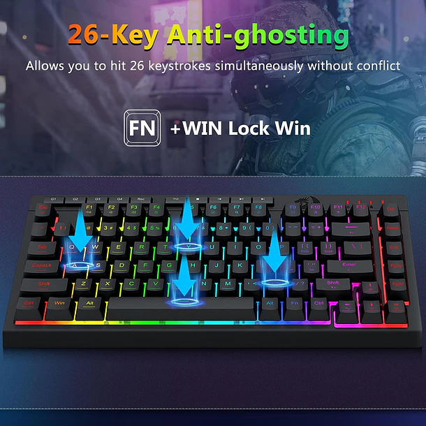 COMBO / 2 EN 1 TECLADO FLY KEY + MOUSE RGB - REDRAGON 7
