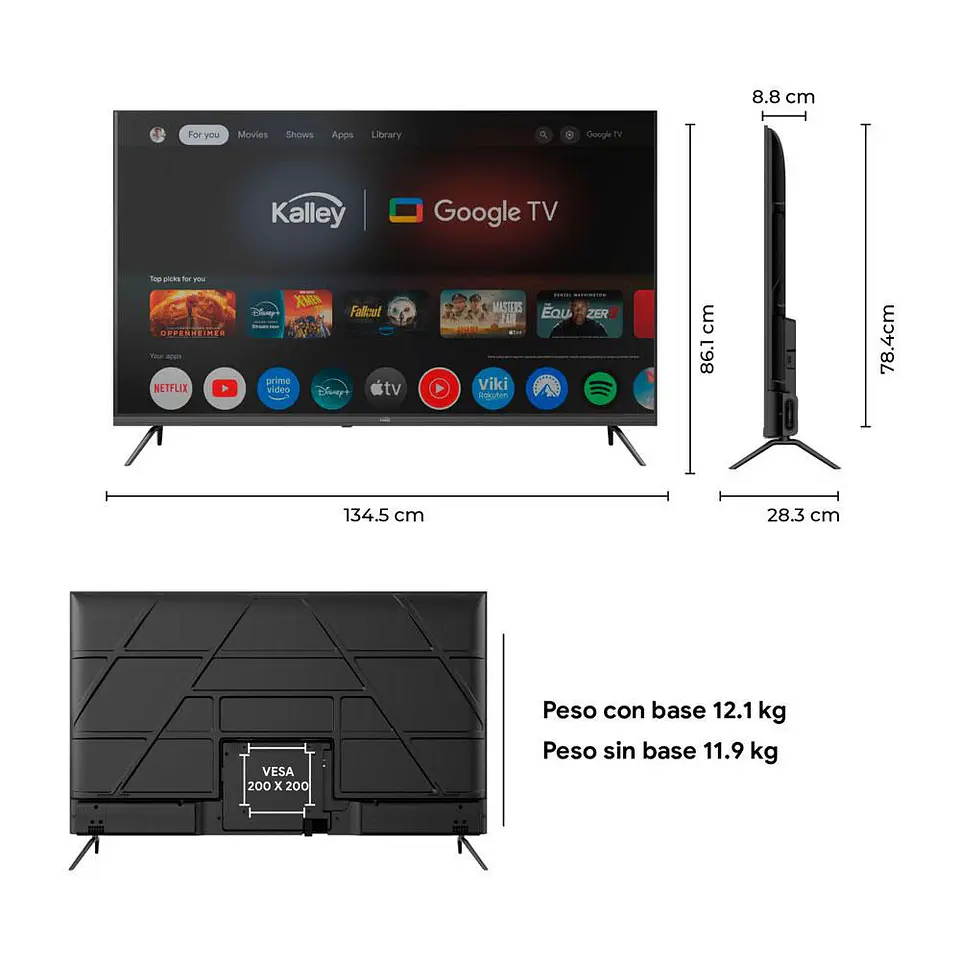 Televisor KALLEY 60 pulgadas LED Uhd4K Smart TV 60G310 2